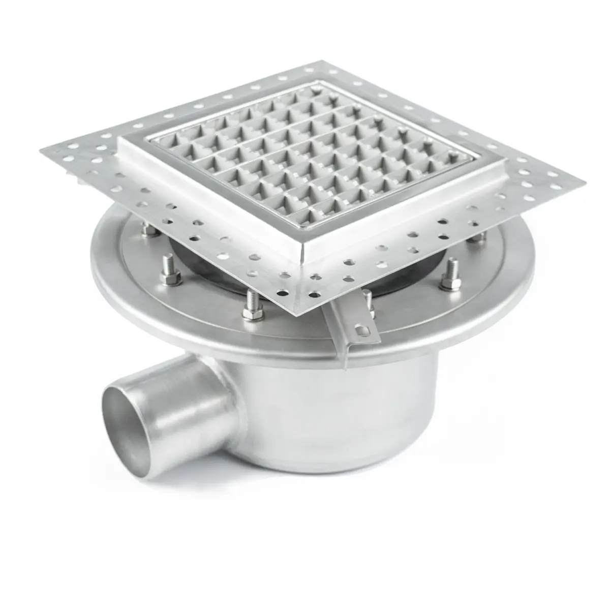 Sifon de pardoseală lateral pătrat în două părți BK_KROB 250x250mm
