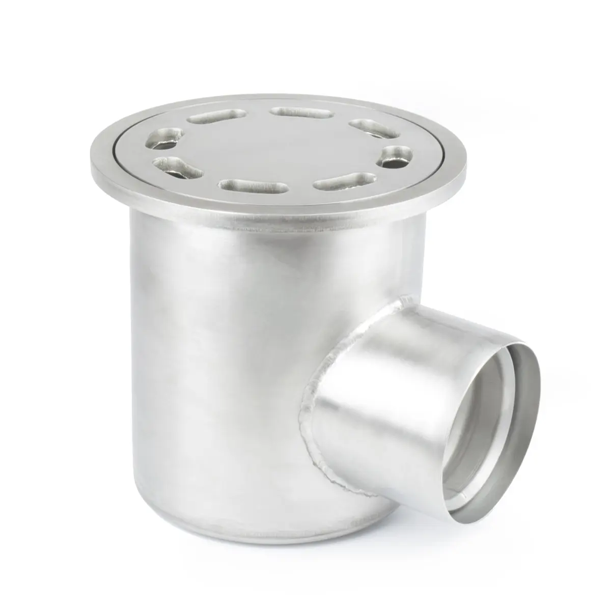 Intrare laterală rotundă cu capac din placă perforată