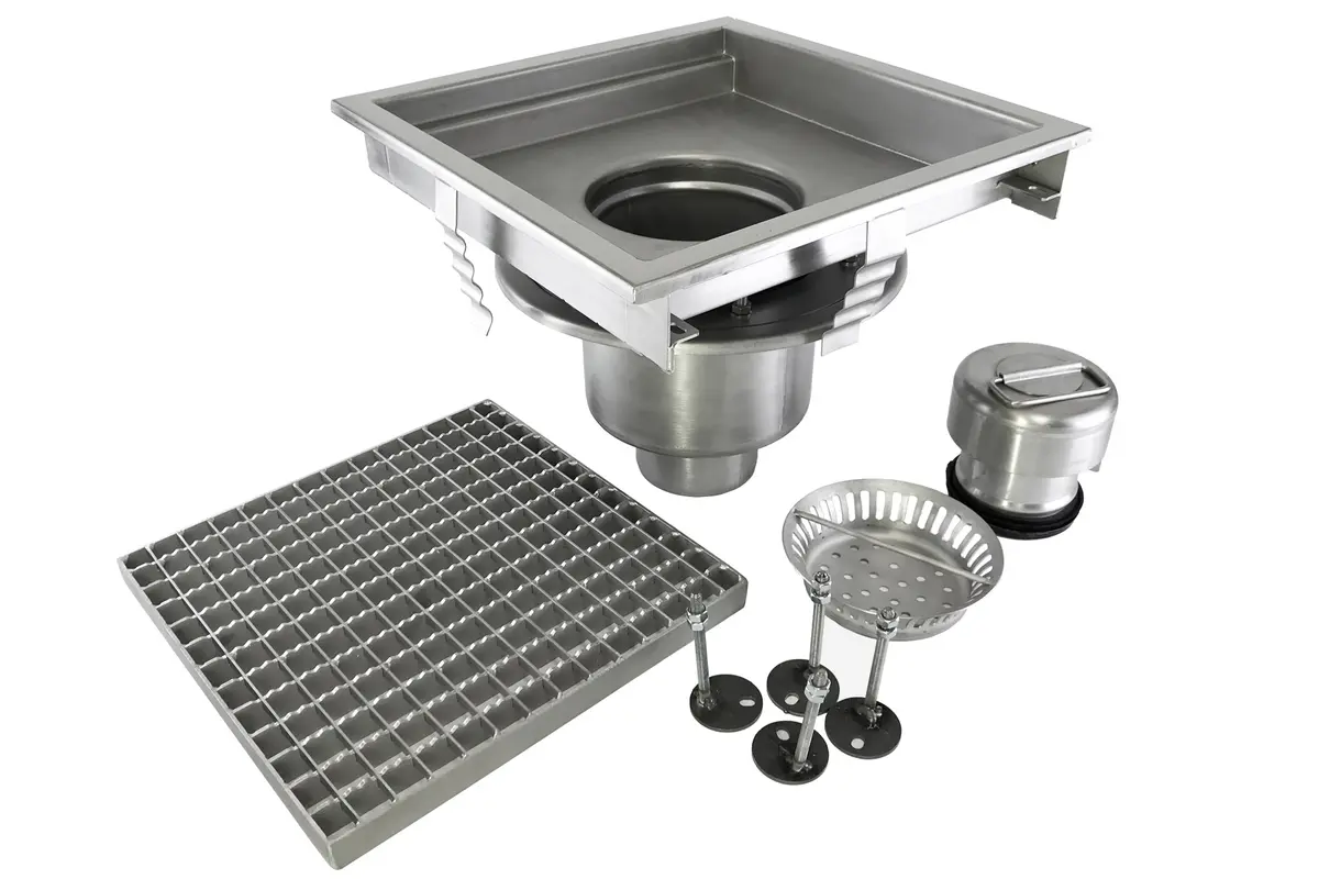 Set complet de accesorii pentru tavă de podea din oțel inoxidabil