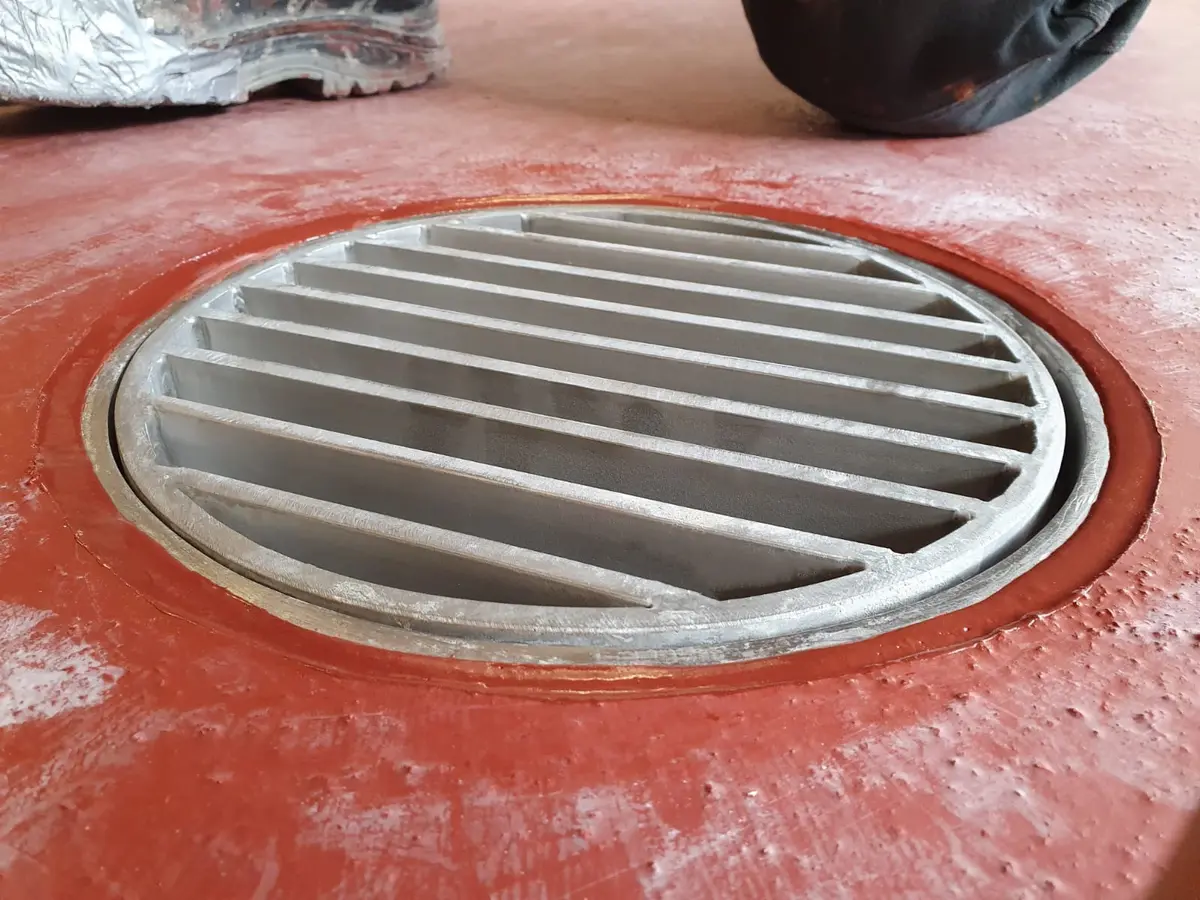 Sifon de pardoseală rotund din oțel inoxidabil cu capac tip scară