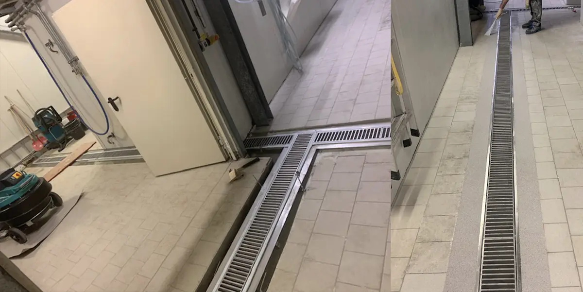 Modernizarea pardoselii într-o fabrică de prelucrare a alimentelor - instalarea canalelor de drenaj